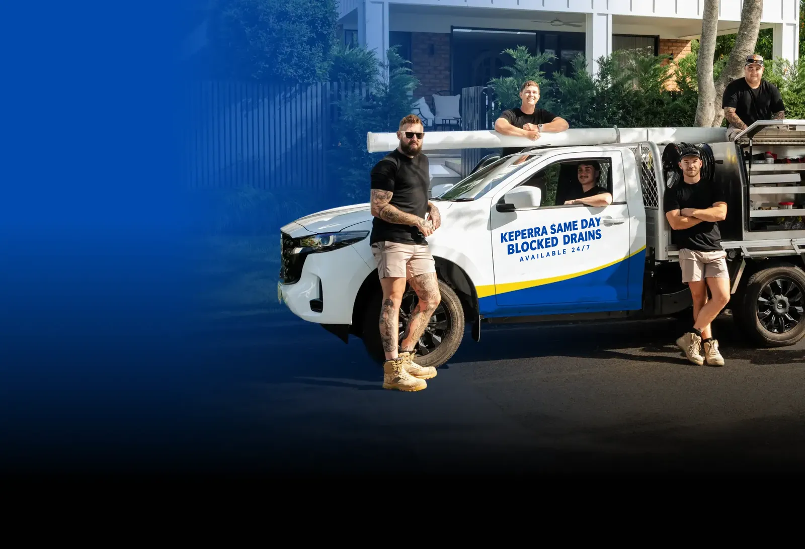 Keperra Same Day Blocked Drains team with the ute